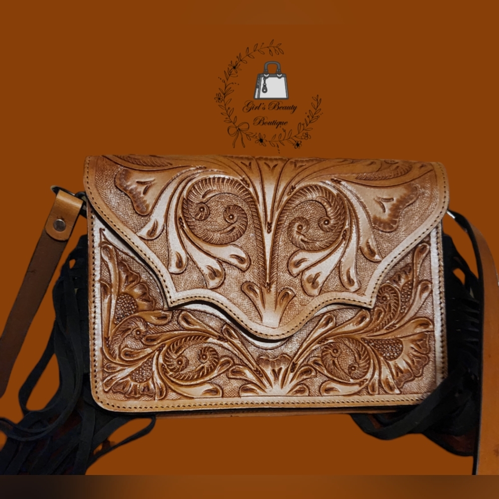 Western leather clutch